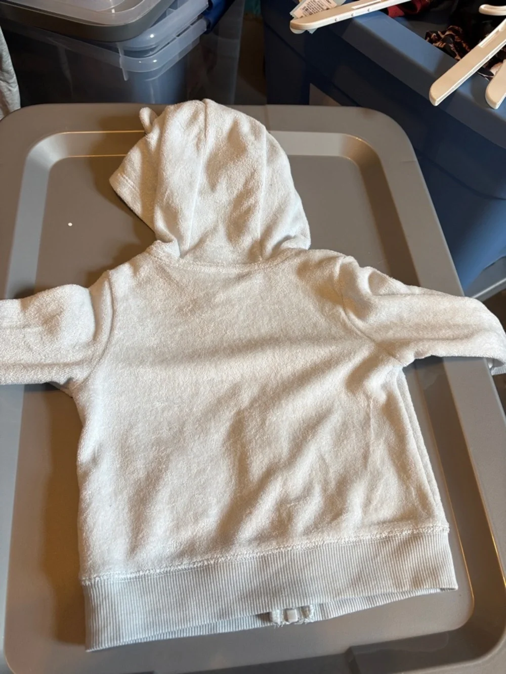 Carter's Light Gray Hooded Zip Jacket
